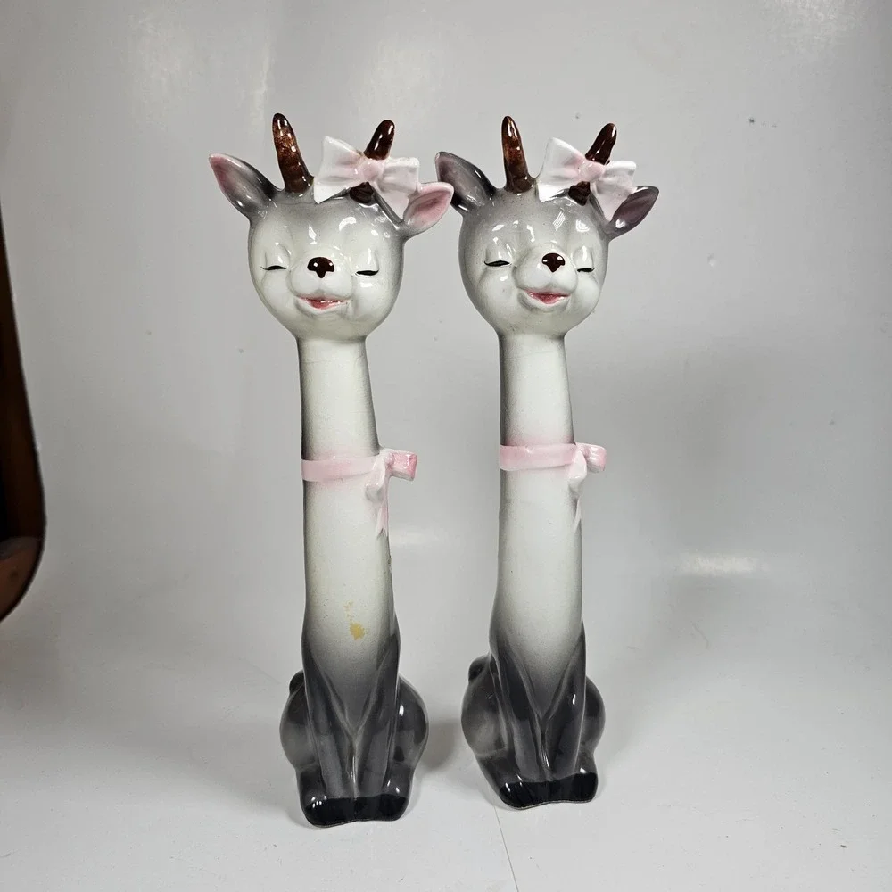 Napco 1956 Reindeer Ceramic Salt & Pepper‎ Shakers A1879 w/ Original Box